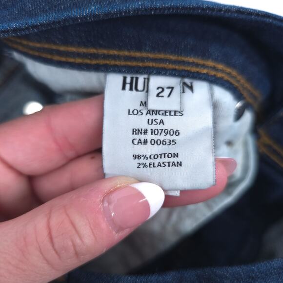 Hudson Y2K Classic Backflap Pocket Straight Leg Mid Rise Dark Wash Denim Jean 27 - Picture 7 of 13